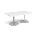 Trumpet Base Rectangular Boardroom Table - White - NWOF