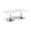 Trumpet Base Rectangular Boardroom Table - White - NWOF