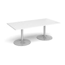 Trumpet Base Rectangular Boardroom Table - White - NWOF