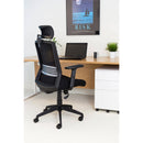 Denali High Back Chair with Headrest - Black Mesh - NWOF