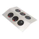 Tholus In-Table Power Module 4 x UK Sockets & 2 x TUF (A&C Connectors) USB Charger - Brushed Steel/Black - NWOF