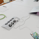 Tholus In-Table Power Module 4 x UK Sockets & 2 x TUF (A&C Connectors) USB Charger - Brushed Steel/Black - NWOF